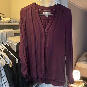 Plum button up